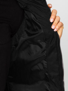 Fekete színű hosszú steppelt női mellény Bolf 5M721