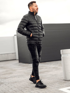 Fekete színű steppelt téli férfi dzseki Bolf 5M515A