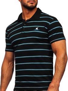 Férfi galléros póló fekete színben Bolf 14954