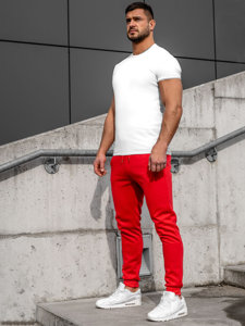 Férfi jogger nadrág piros színben Bolf CK01
