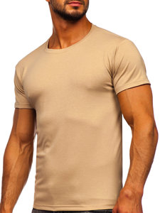 Férfi póló minta nélkül bézs színben Bolf 2005-91