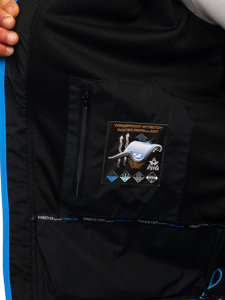 Férfi softshell dzseki fekete-kék színben Bolf WX061