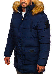 Gránátkék színű steppelt téli férfi dzseki Bolf 5M50