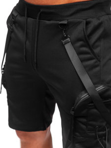 Katonai férfi rövid szabadidőnadrág fekete színben Bolf HS7179