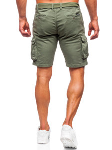 Khaki színű katonai szövet férfi rövidnadrág övvel Bolf 010