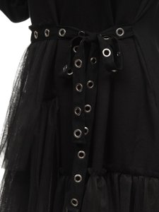 Mintás női ruha fekete Bolf 30655