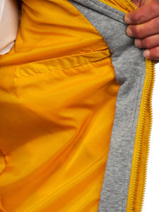 Steppelt férfi mellény kapucnival sárga színben Bolf 5M751