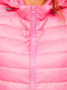Steppelt női mellény kapucnival rózsaszín színben Bolf 23039