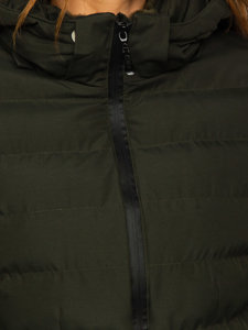 Steppelt téli női dzseki kapucnival khaki színben Bolf 5M769