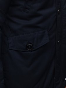 Téli férfi alaska parka dzseki gránátkék Bolf JK355