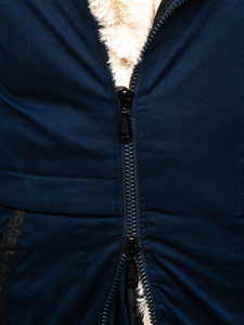 Téli férfi parka dzseki gránátkék színben Bolf 22M119