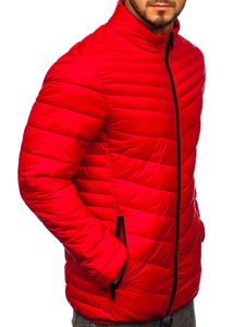 Téli steppelt férfi dzseki piros színben Bolf 1137
