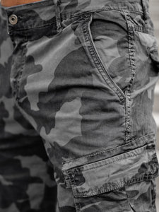 Terepmintás férfi katonai rövidnadrág grafit színben Bolf YF2226