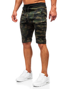 Terepmintás férfi rövid szabadidőnadrág khaki színben Bolf HL9217