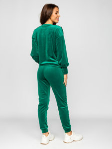 Üvegzöld színű kétrészes velúr női melegítő együttes Bolf  642