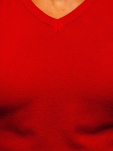 V-nyakú férfi pulóver piros Bolf YY03